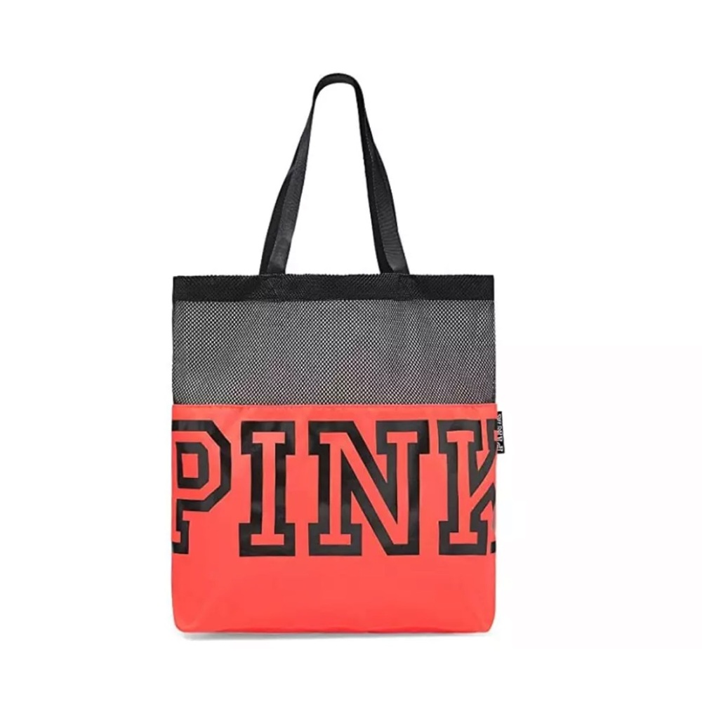 NWT VS PINK Victoria’s Secret Pink Coral mesh tote bag!
